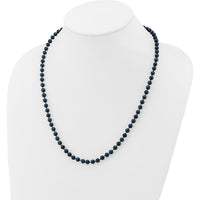 14K White Gold 20" Necklace with 5-6mm Black Round Akoya Saltwater Cultured Pearls by Monteluci Fine Jewelry