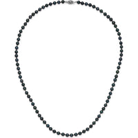 14K White Gold 20" Necklace with 5-6mm Black Round Akoya Saltwater Cultured Pearls by Monteluci Fine Jewelry