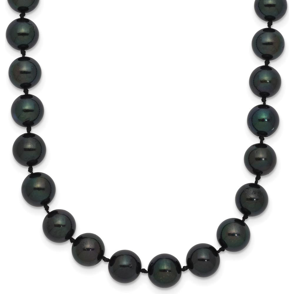 14K White Gold 20" Necklace with 7-8mm Black Akoya Cultured Pearls by Monteluci Fine Jewelry
