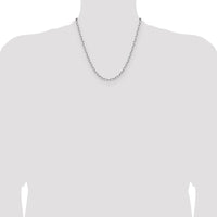 14K White Gold 20" Paperclip Chain with Beveled Edges - Polished Finish by Oro Pregiato