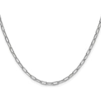 14K White Gold 20" Paperclip Chain with Beveled Links and Lobster Clasp by Oro Pregiato