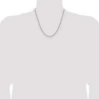 14K White Gold 20" Paperclip Chain with Beveled Links and Lobster Clasp by Oro Pregiato