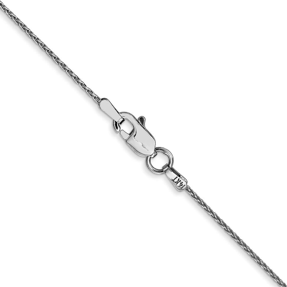14K White Gold 20" Parisian Wheat Chain Necklace with Lobster Clasp - 1mm Width by Oro Pregiato