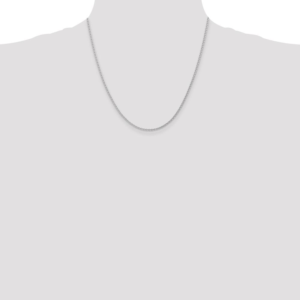 14K White Gold 20" Parisian Wheat Chain with Polished Finish and Lobster Clasp by Oro Pregiato