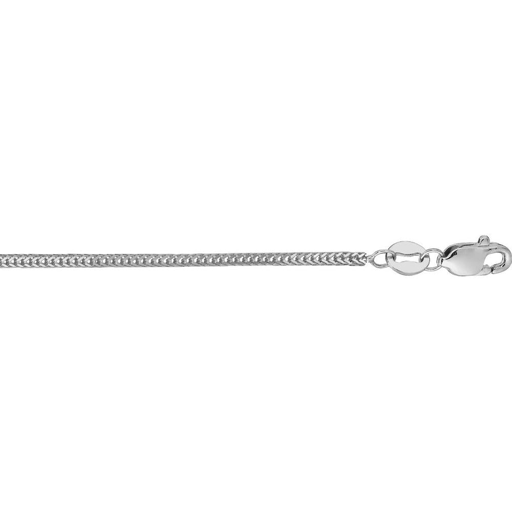 14K White Gold 20" Polished 1mm Foxtail Chain Necklace by Orozza Fine Jewelry