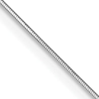 14K White Gold 20" Polished Octagonal Snake Chain Necklace with Lobster Clasp by Oro Pregiato