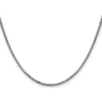 14K White Gold 20" Semi-Solid Round Box Chain with Lobster Clasp by Oro Pregiato