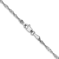 14K White Gold 20" Singapore Chain with Lobster Clasp - 1.7mm Width by Oro Pregiato
