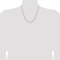 14K White Gold 20" Solid Beveled Paperclip Chain Necklace - 3.0mm Width by Oro Pregiato
