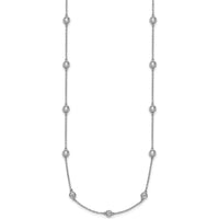 14K White Gold 20-Station 1.3 Carat Bezel-Set Diamond Necklace - 20" by Oro Pregiato