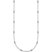 14K White Gold 20-Station Diamond Bezel-Set Cable Chain Necklace - 3/4 Carat Total Diamond Weight by Oro Pregiato