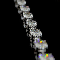 14K White Gold 21.19 Carat East-West Moval Cut Lab Diamond Station Necklace with 25 Prong Set Stones - E-F VS1 Quality - Covaloro Fine Jewelry