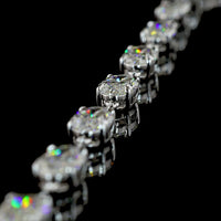 14K White Gold 21.19 Carat East-West Moval Cut Lab Diamond Station Necklace with 25 Prong Set Stones - E-F VS1 Quality - Covaloro Fine Jewelry