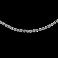 14K White Gold 21" Tennis Necklace with Prong Set Round Lab Diamonds - 4.69 Carat Total Diamond Weight - Covaloro Fine Jewelry
