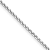 14K White Gold 22" 1.4mm Diamond-Cut Forzantine Cable Chain with Lobster Clasp by Oro Pregiato