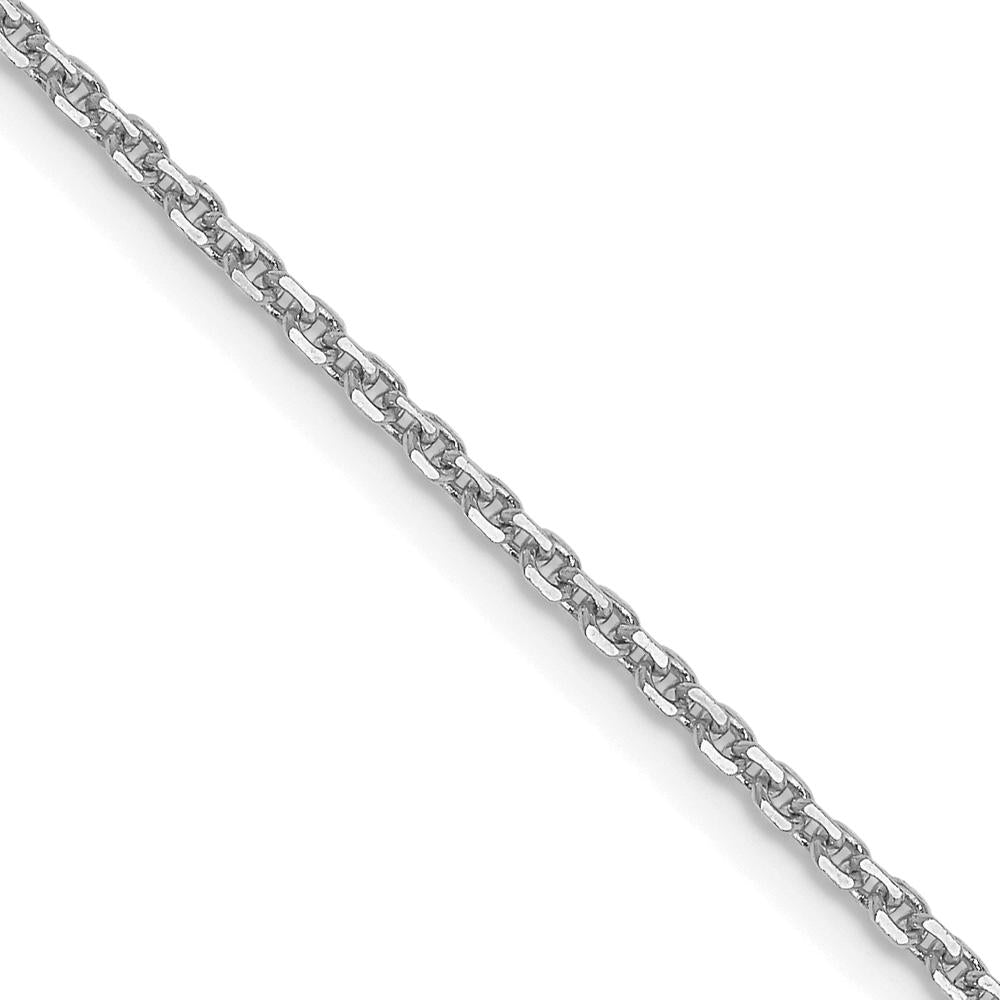 14K White Gold 22" 1.4mm Diamond-Cut Forzantine Cable Chain with Lobster Clasp by Oro Pregiato