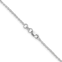 14K White Gold 22" 1.4mm Diamond-Cut Forzantine Cable Chain with Lobster Clasp by Oro Pregiato