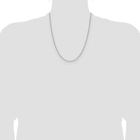 14K White Gold 22" 1.4mm Diamond-Cut Forzantine Cable Chain with Lobster Clasp by Oro Pregiato
