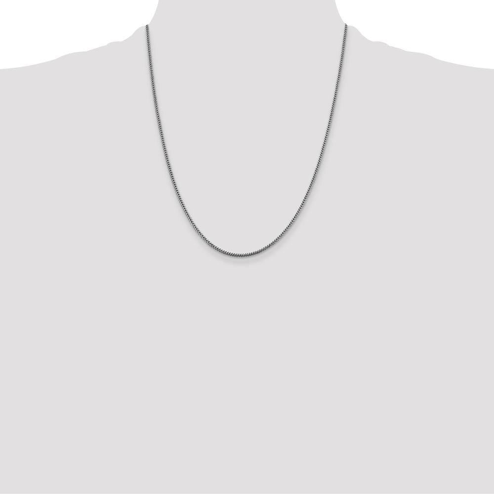 14K White Gold 22" 1.4mm Franco Chain with Lobster Clasp - Polished Finish by Oro Pregiato
