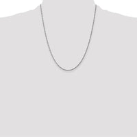14K White Gold 22" 1.4mm Singapore Chain Necklace with Rhodium Plating by Oro Pregiato