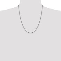 14K White Gold 22" 1.5mm Semi-Solid Round Box Chain Necklace by Oro Pregiato