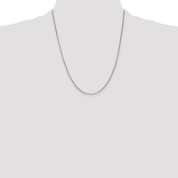 14K White Gold 22" 1mm Box Chain Necklace with Lobster Clasp by Oro Pregiato