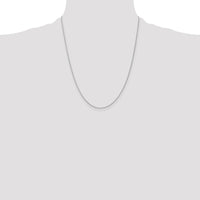 14K White Gold 22" 1mm Parisian Wheat Chain with Lobster Clasp - Rhodium Plated by Oro Pregiato