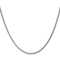 14K White Gold 22" 2.1mm Diamond-Cut Spiga Chain with Lobster Clasp by Oro Pregiato