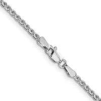 14K White Gold 22" 2.1mm Diamond-Cut Spiga Chain with Lobster Clasp by Oro Pregiato