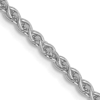 14K White Gold 22" 2.1mm Spiga Chain Necklace with Lobster Clasp by Oro Pregiato