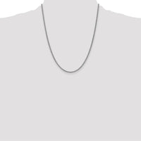 14K White Gold 22" 2.1mm Spiga Chain Necklace with Lobster Clasp by Oro Pregiato