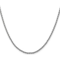 14K White Gold 22" 2.25mm Parisian Wheat Chain with Lobster Clasp by Oro Pregiato