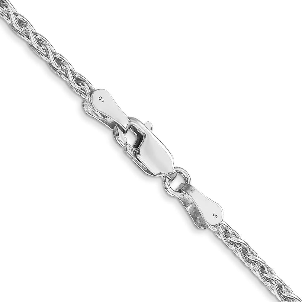 14K White Gold 22" 2.25mm Parisian Wheat Chain with Lobster Clasp by Oro Pregiato