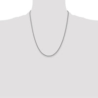 14K White Gold 22" 2.25mm Parisian Wheat Chain with Lobster Clasp by Oro Pregiato