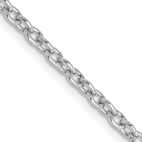 14K White Gold 22" 2.4mm Round Open Link Cable Chain with Lobster Clasp by Oro Pregiato