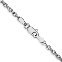 14K White Gold 22" 2.4mm Round Open Link Cable Chain with Lobster Clasp by Oro Pregiato