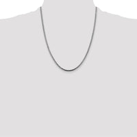 14K White Gold 22" 2.5mm Franco Chain with Lobster Clasp - Polished Finish and Rhodium Plated by Oro Pregiato