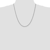 14K White Gold 22" 2.5mm Rope Chain Necklace with Lobster Clasp by 0