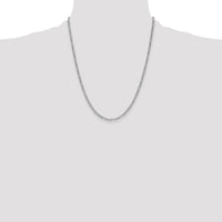 14K White Gold 22" 2.5mm Semi-Solid Figaro Chain with Lobster Clasp - Polished Finish by Oro Pregiato