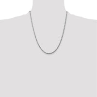14K White Gold 22" 2.75mm Flat Figaro Chain with Lobster Clasp by 0