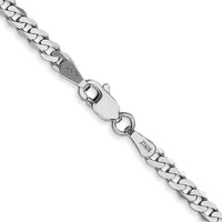 14K White Gold 22" 2.9mm Flat Beveled Curb Chain with Lobster Clasp by 0