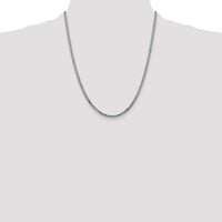 14K White Gold 22" 2.9mm Flat Beveled Curb Chain with Lobster Clasp by 0