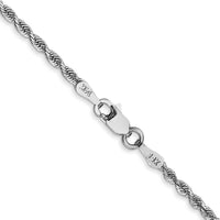 14K White Gold 22" 2mm Diamond-Cut Rope Chain with Lobster Clasp by Oro Pregiato