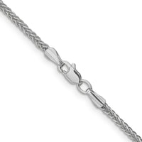 14K White Gold 22" 2mm Semi-Solid Wheat Chain with Lobster Clasp by Oro Pregiato