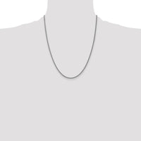 14K White Gold 22" 2mm Semi-Solid Wheat Chain with Lobster Clasp by Oro Pregiato