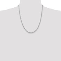 14K White Gold 22" 3.2mm Round Open Link Cable Chain with Lobster Clasp by Oro Pregiato