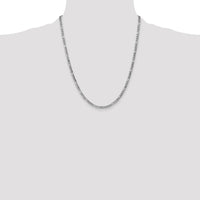 14K White Gold 22" 3.5mm Semi-Solid Figaro Chain with Lobster Clasp by IBGoodman