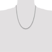 14K White Gold 22" 3.75mm Diamond-Cut Rope Chain Necklace with Lobster Clasp