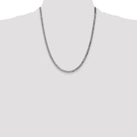 14K White Gold 22" 3.9mm Flat Beveled Curb Chain with Lobster Clasp by 0