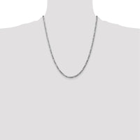 14K White Gold 22" 3mm Flat Figaro Chain with Lobster Clasp by 0